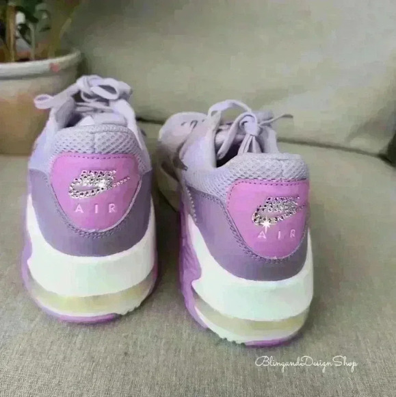 Nike Air Max Excee Womens Purple Sneakers Shoes Made with Swarovski Crystals - Picture 8 of 11